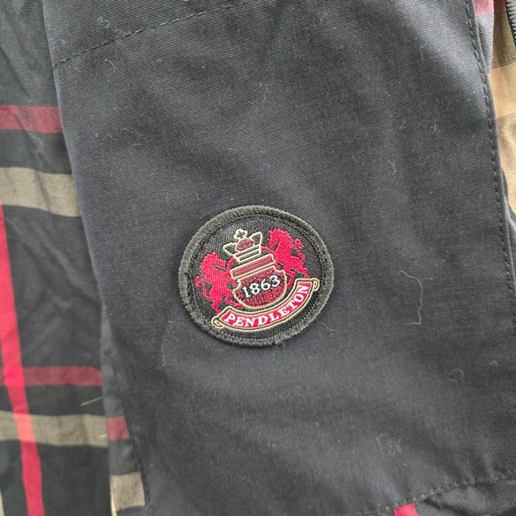 Pendleton Women Jacket Medium Black Rain Coat Hoodie Full Zip Snap Button Pocket - Picture 8 of 11